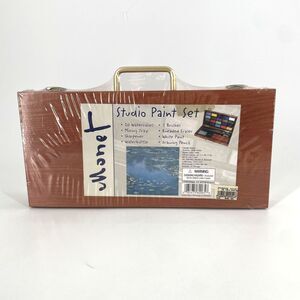 Monet Studio Paint Set 20 Watercolors Wooden Case Handle Museum Store NEW SEALED